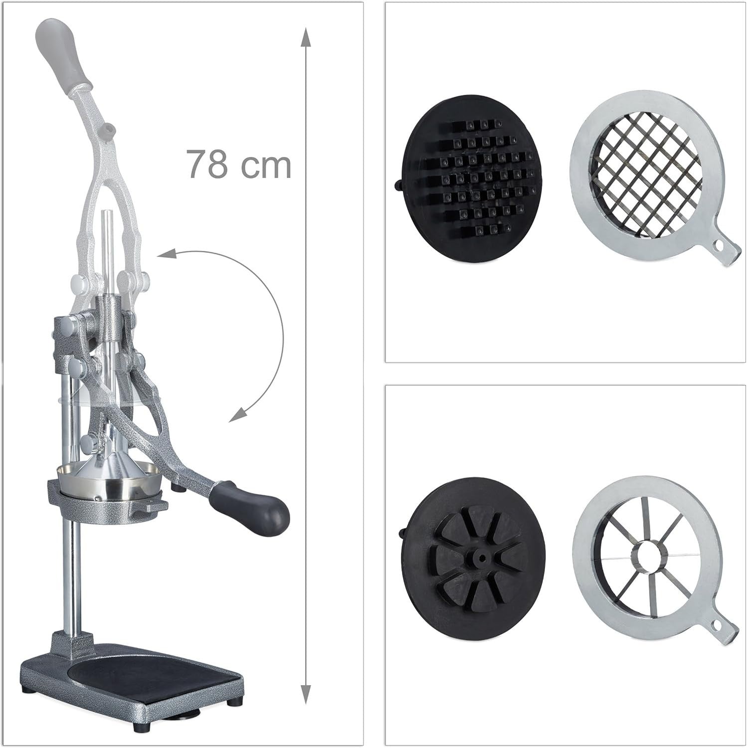 Manual Citrus Juicer Stainless Steel Lever Press Non-Slip Multi Use