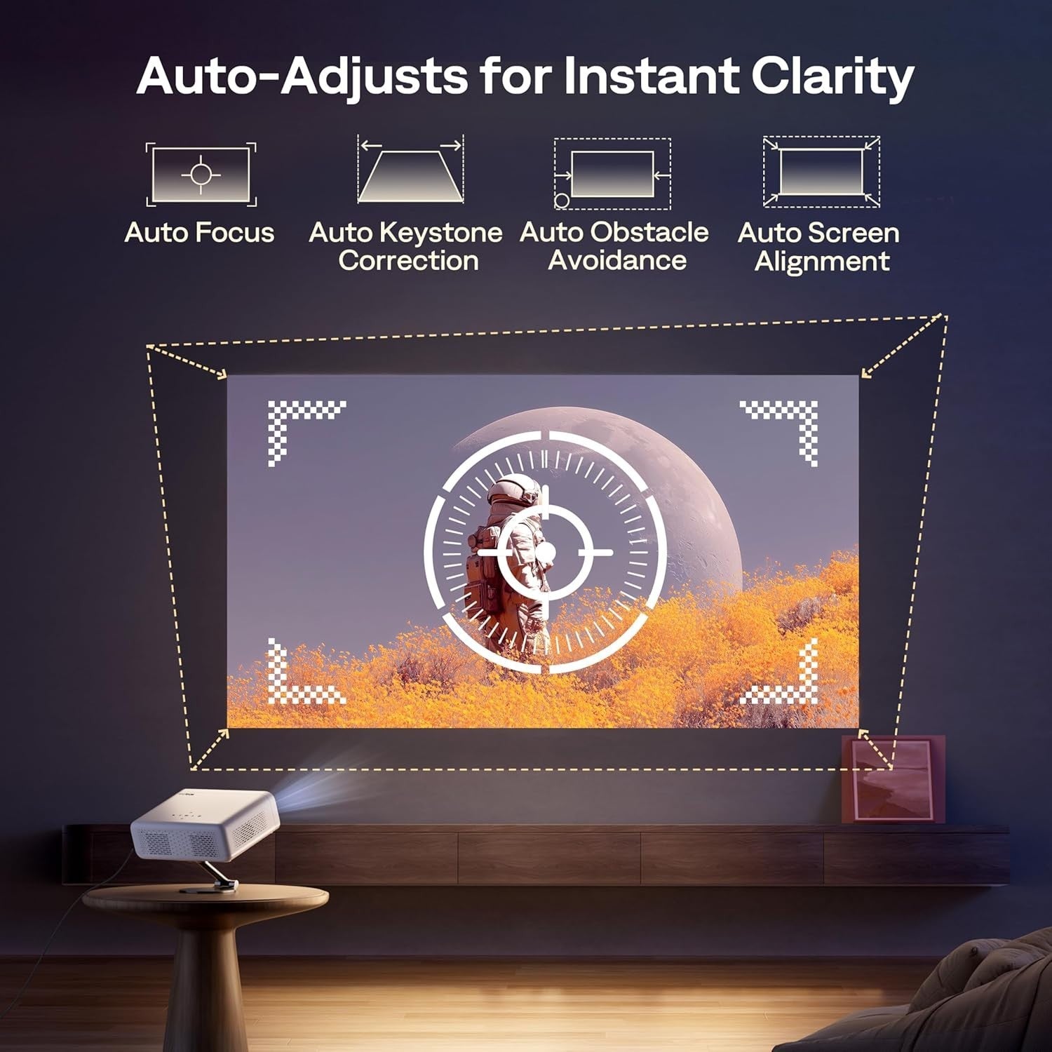 Google TV 1080P Smart Projector 4K Support Dolby Audio WiFi Bluetooth