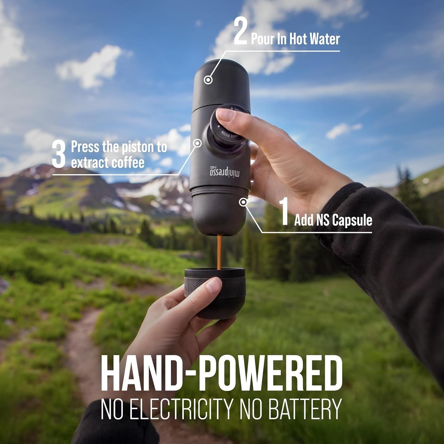 Portable Espresso Maker | Manual Hand-Pump | Travel Coffee Machine | Compatible