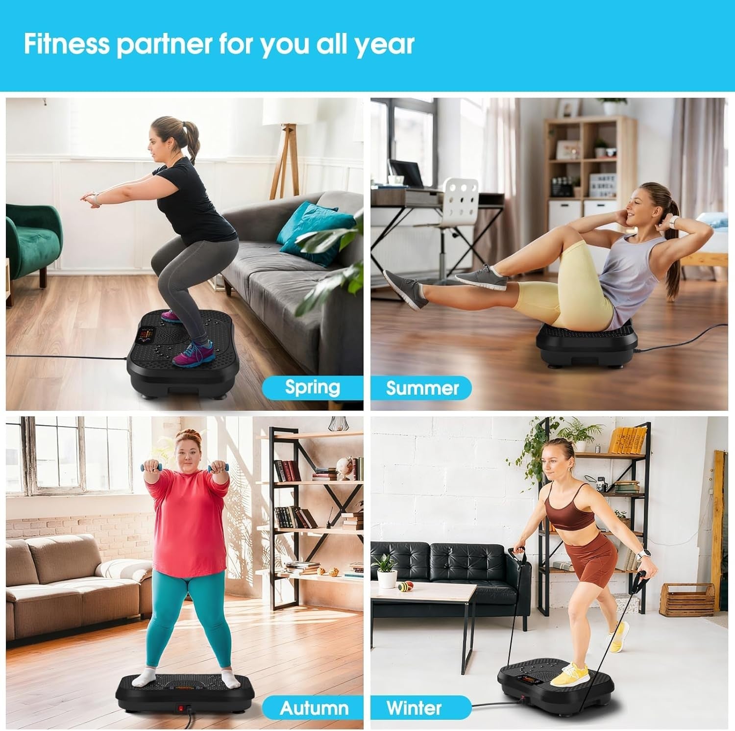 Power Vibration Plate Lymphatic Drainage 450lb Whole Body Workout
