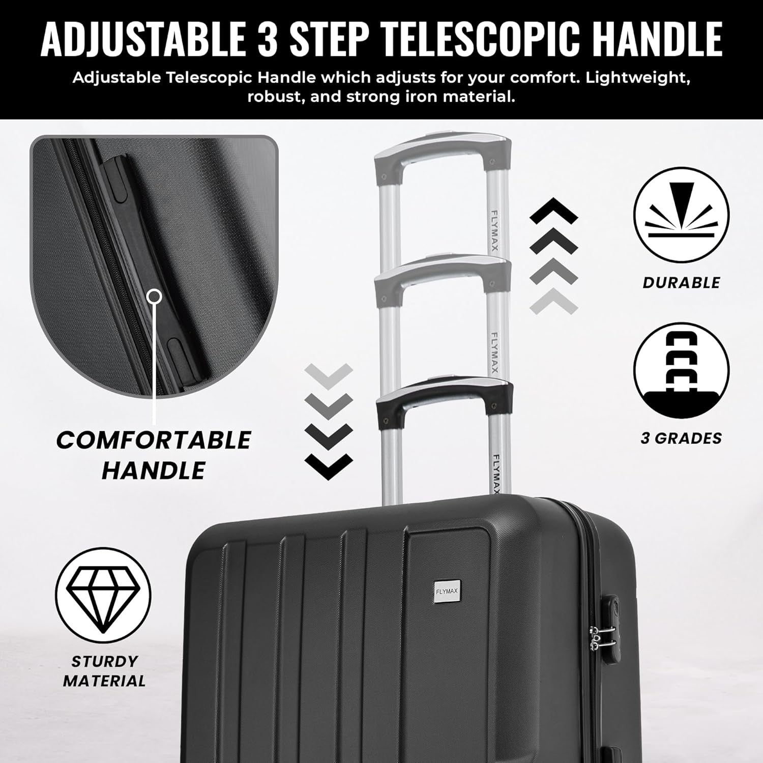 24” Medium Hard Shell Suitcase Lightweight ABS Spinner Check In Case