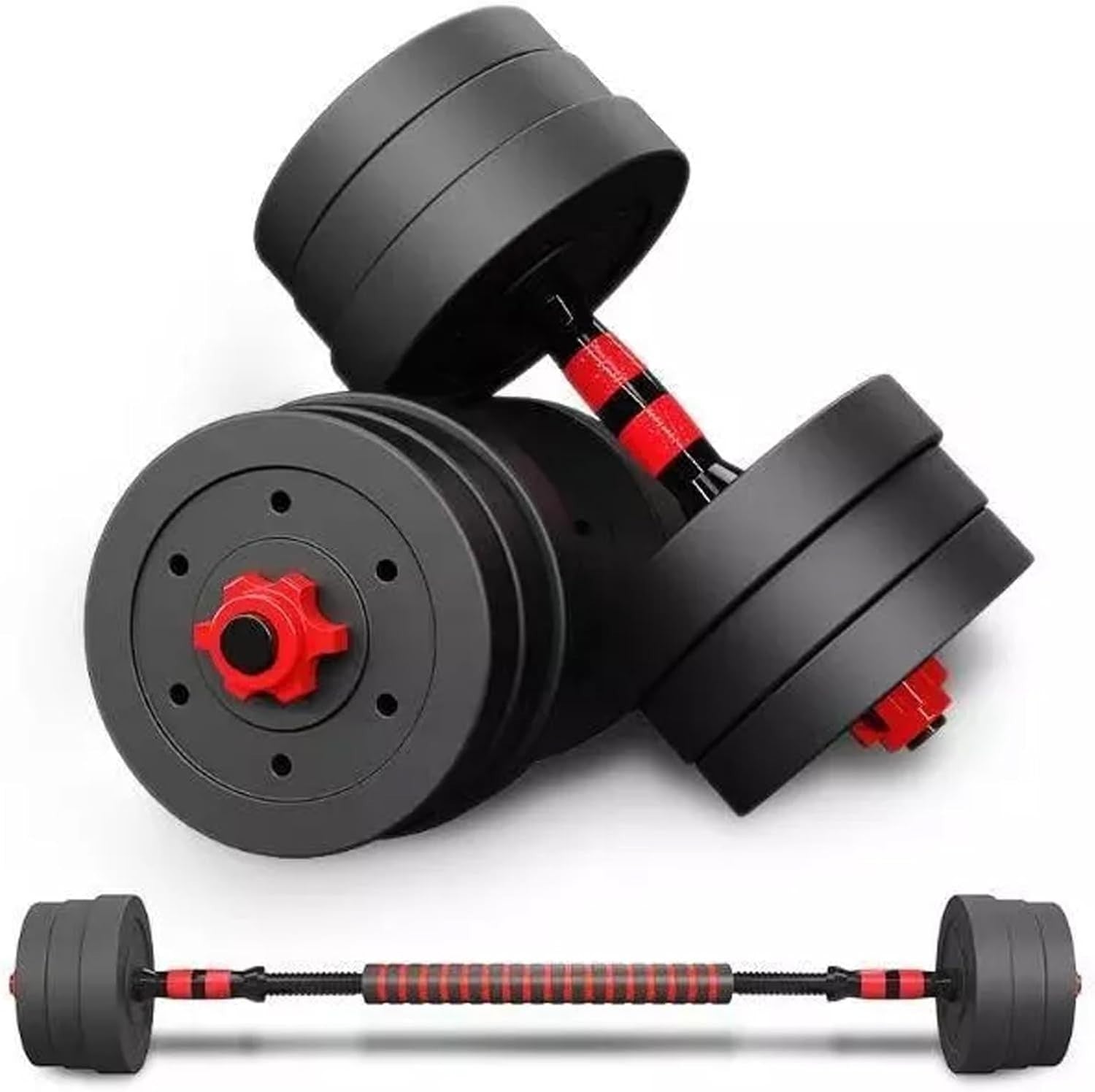 20kg Adjustable Dumbbell Barbell Kettlebell Set 6-in-1 Home Gym Weights