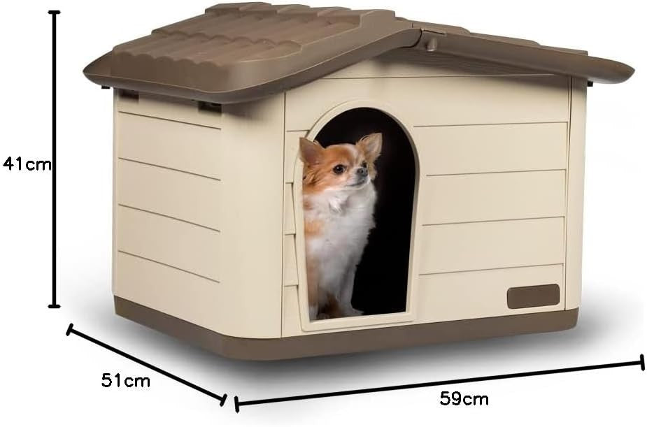 Weatherproof Plastic Pet House for Dogs Cats Rabbits Indoor Outdoor Shelter