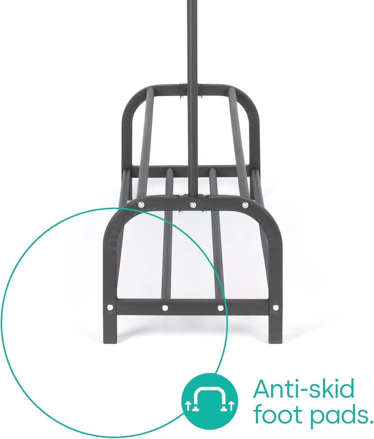 Heavy Duty Clothes Rail with 2-Tier Shoe Shelf – Black 150cm