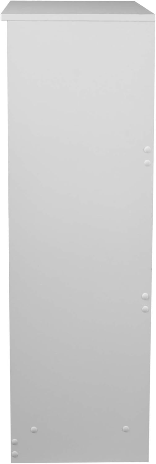 Modern 5 Drawer White Chest Bedroom Storage Cabinet Handle-Free Design