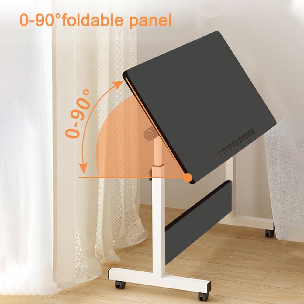Height Adjustable Standing Desk on Wheels Laptop Small Office 80x40cm
