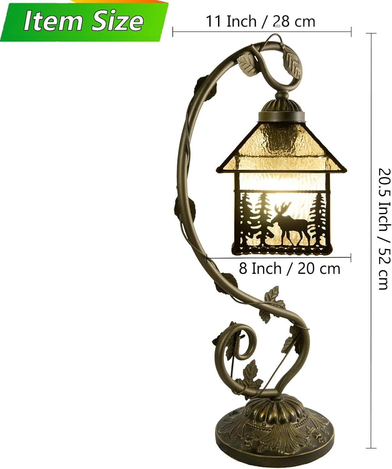 Stepless Dimmable Stained Glass Table Lamp with Remote & 3 Color Temps