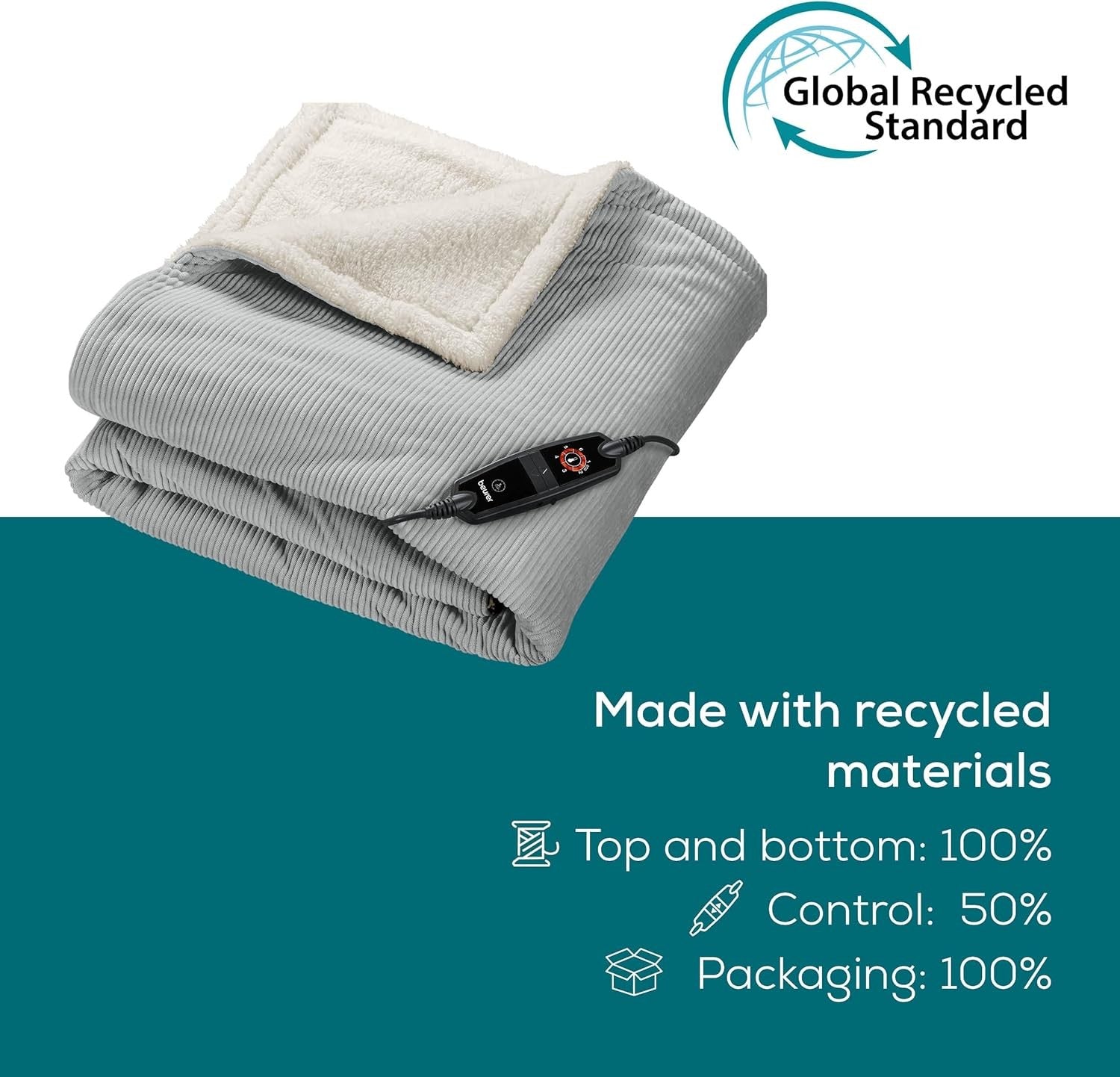 Electric Heated Throw Blanket Soft Cord 6 Heat Settings Auto Shut Off