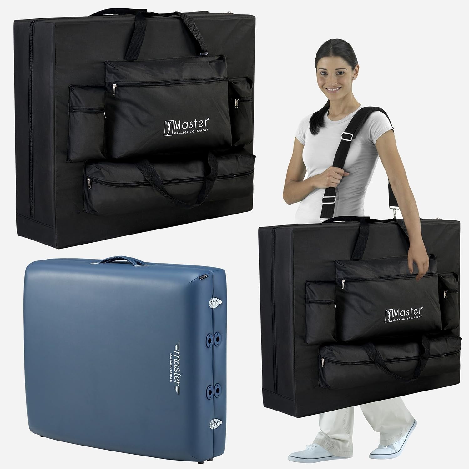 76cm Heated Portable Massage Table | Coronado TT Spa Bed w/ 7.6cm Foam Blue