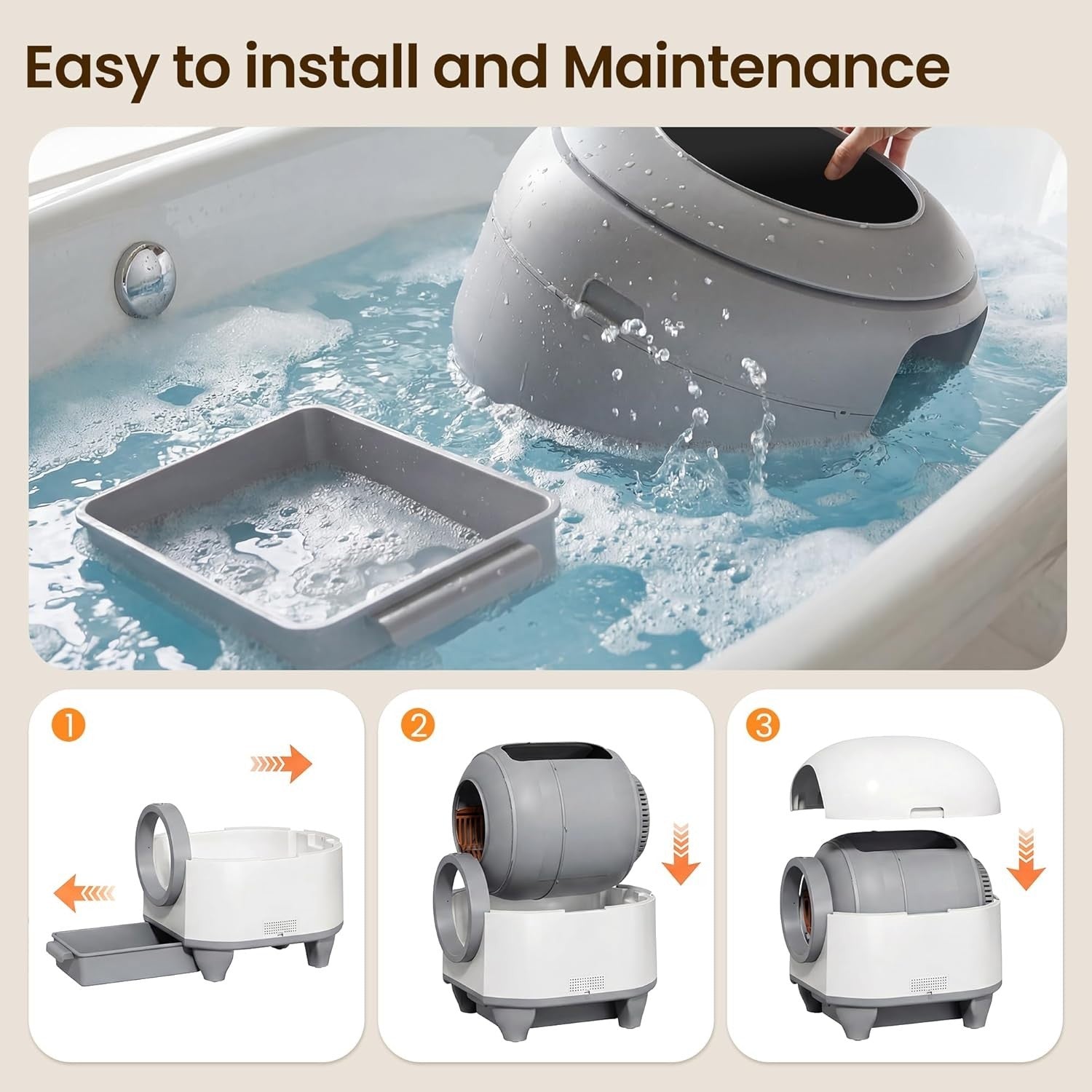 XXL Self Cleaning Cat Litter Box App Control Automatic Litter Robot