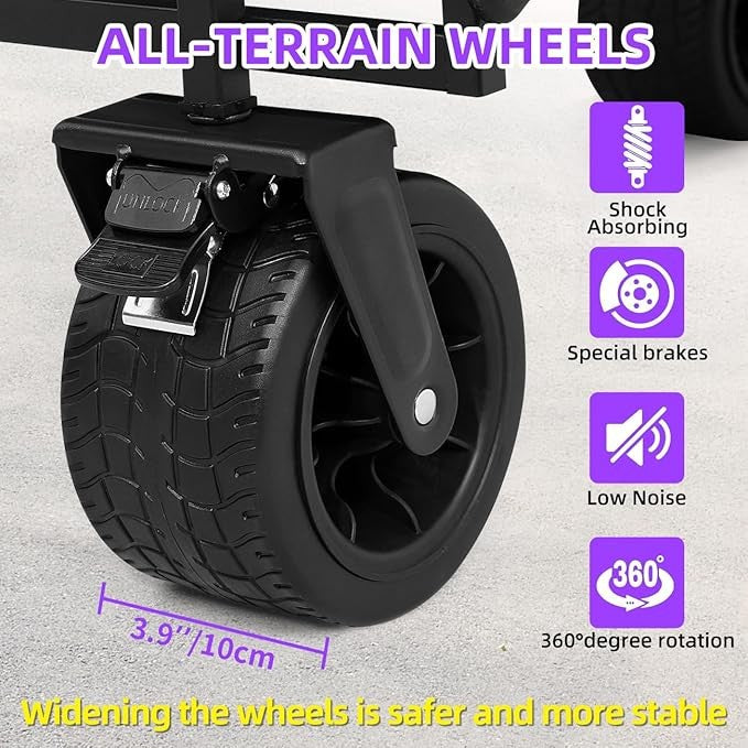 All Terrain Dog Stroller for Large Dogs Heavy Duty Folding Pet Pushchair