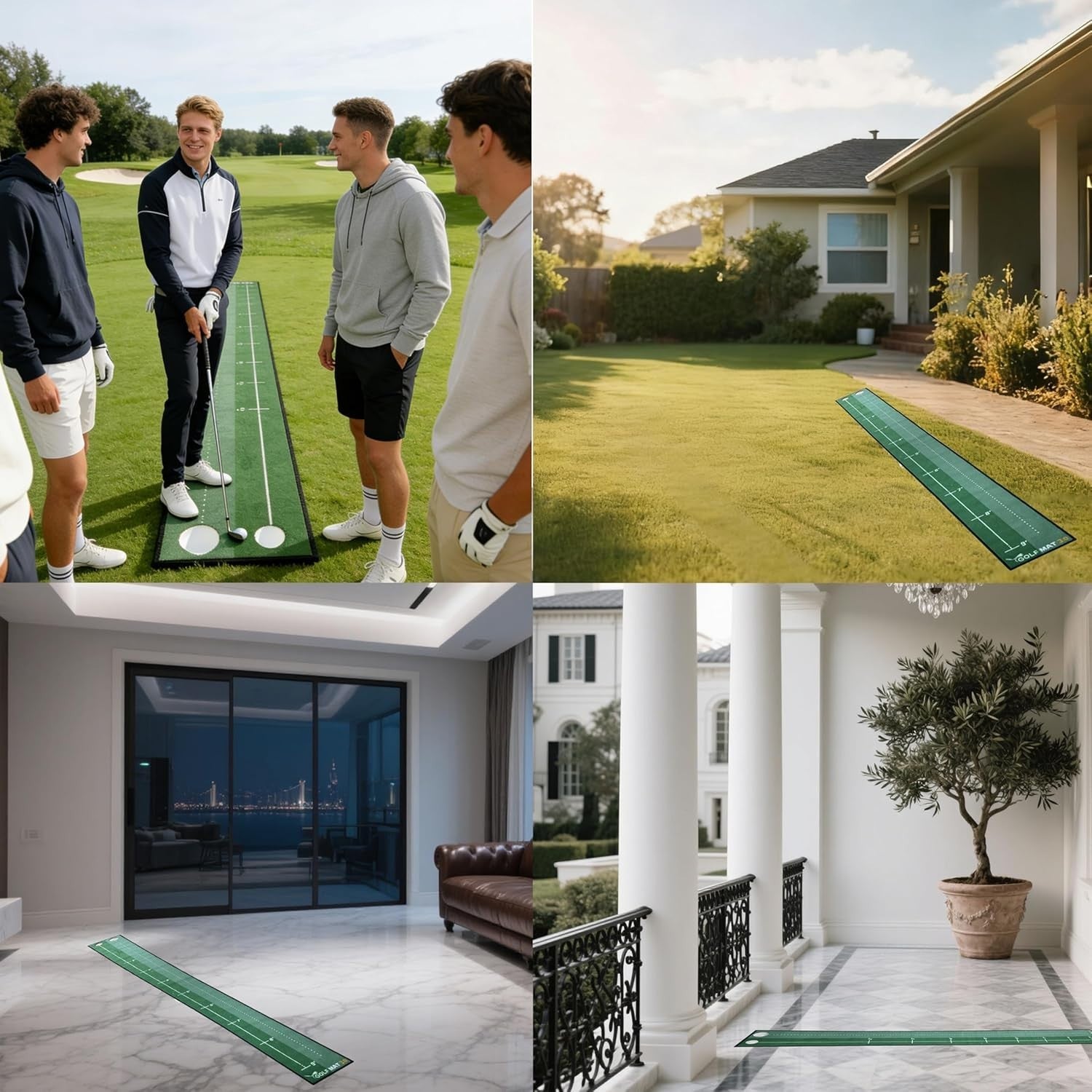 Golf Putting Practice Mat Indoor Outdoor Long Training Green Distance Control
