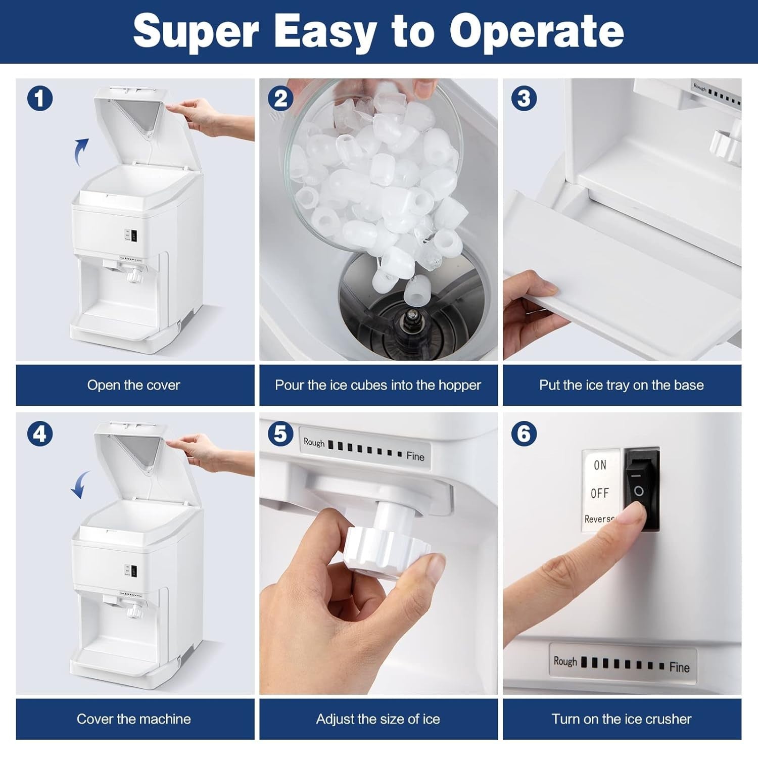 Commercial Ice Shaver 350W Snow Cone Machine 120kg/h Adjustable