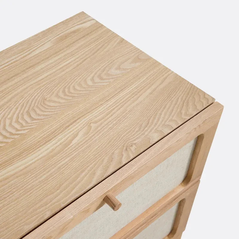 Modern Ash Sideboard with Linen Doors & Drawers – 180cm Storage Unit