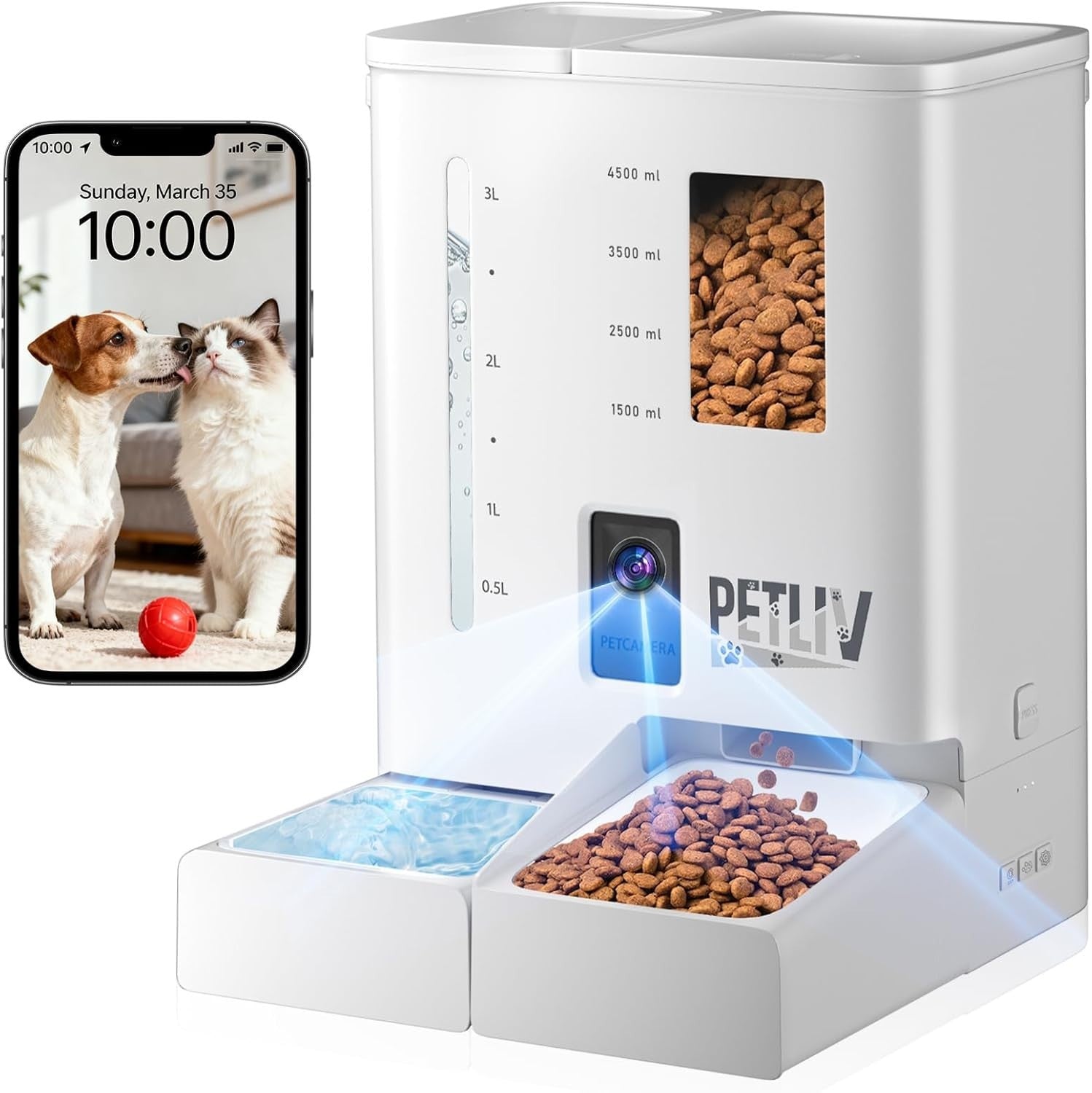 2K Camera Automatic Cat Feeder WiFi App Control 5L Food 4L Water