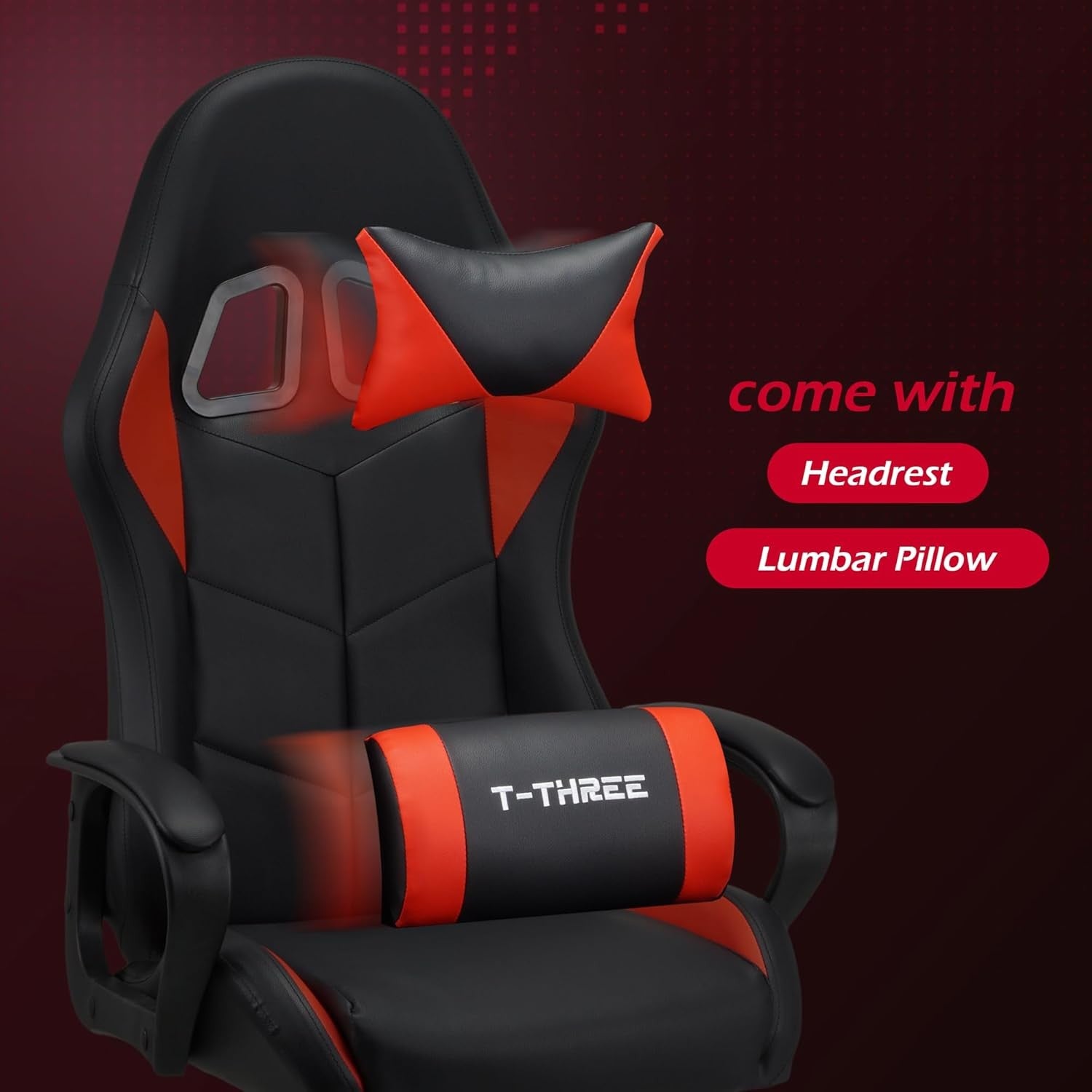 Ergonomic Gaming Chair High Back Swivel Office Desk Chair Red