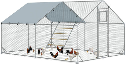 Large Walk In Chicken Run 3x4m Galvanised Coop UV Cover Feeder
