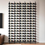 80 Bottle Wall Mounted Wine Rack Metal Wine Storage Display Black Home Bar Decor