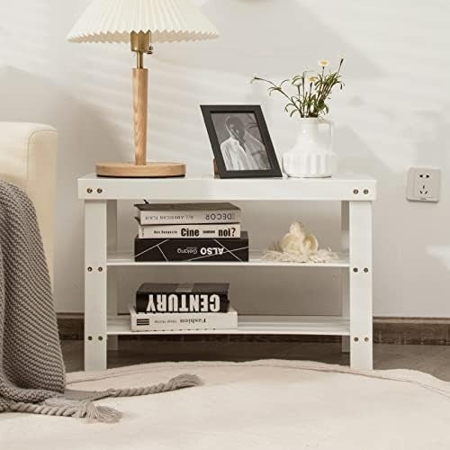 3-Tier Bamboo Shoe Storage Bench with Seat for Entryway & Hallway