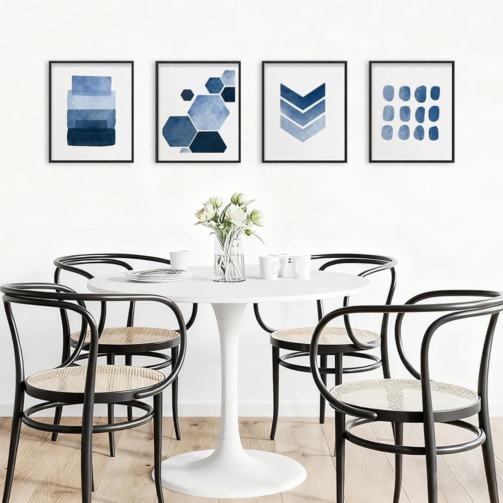 Blue Abstract Wall Art Prints 6pc 8x10in Unframed