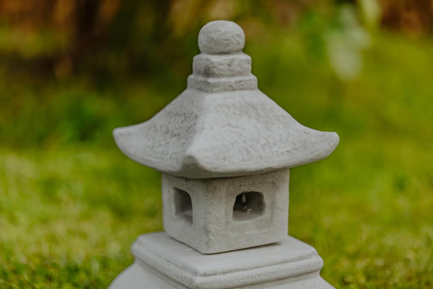 Japanese Yukimi Stone Lantern 33cm Frost Proof Cast Concrete Garden Decor