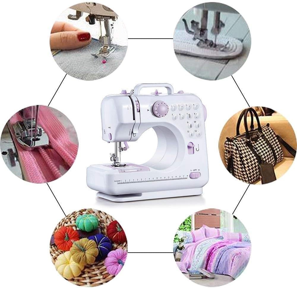 Portable Sewing Machine 12 Stitch Double Thread 2 Speed Reverse Sewing