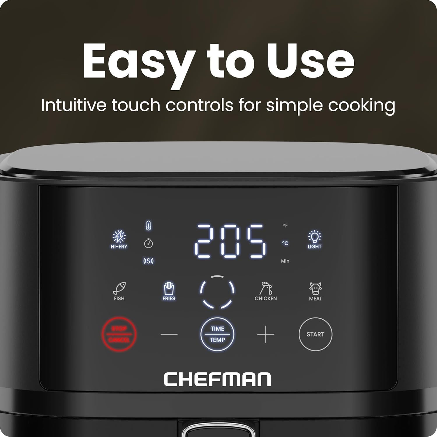 Digital Air Fryer 3.75L | Touch Control, Window View, 4 Presets, Non-Stick