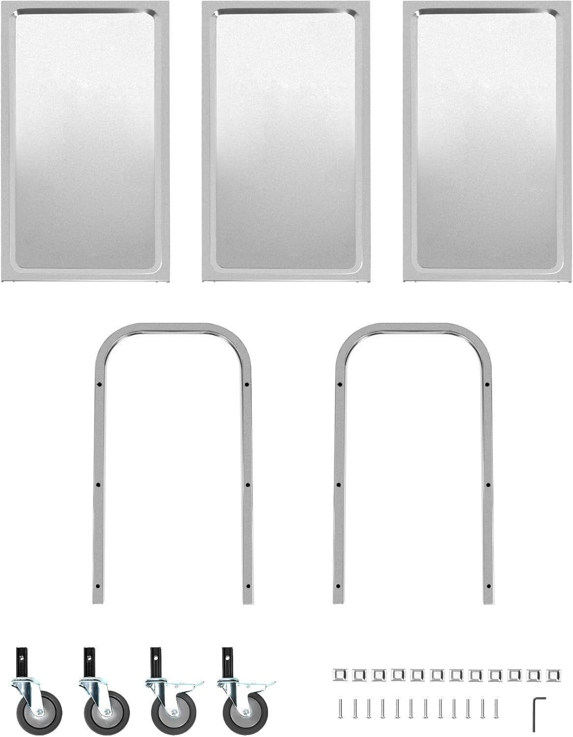 3 Tier Stainless Steel Serving Trolley 75x40x83.5cm