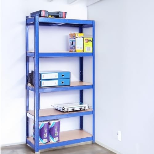 5-Tier Freestanding Garage Shelf Rack 180x90x40cm Adjustable Heavy-Duty Steel