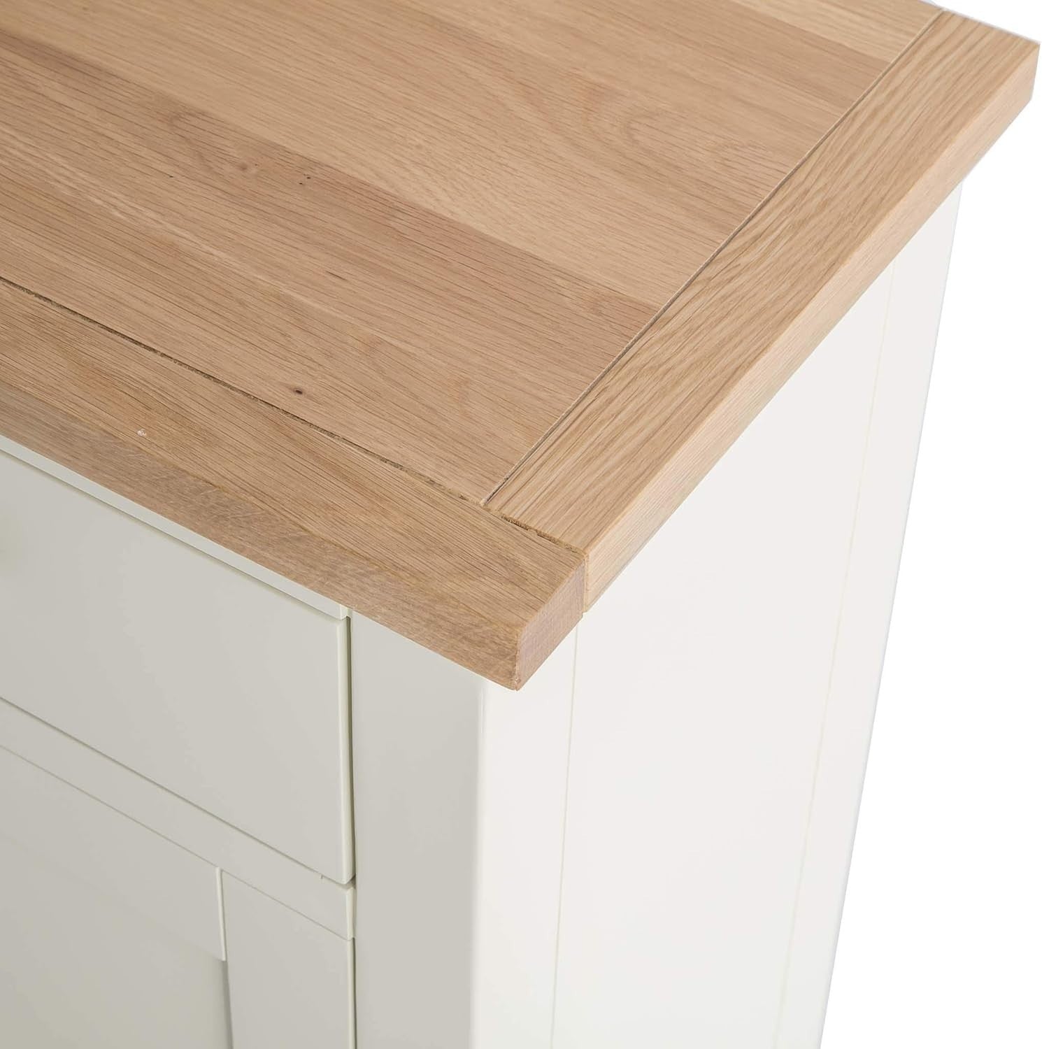 Cream Sideboard Storage Cabinet Oak Top 3 Door 3 Drawer Cupboard