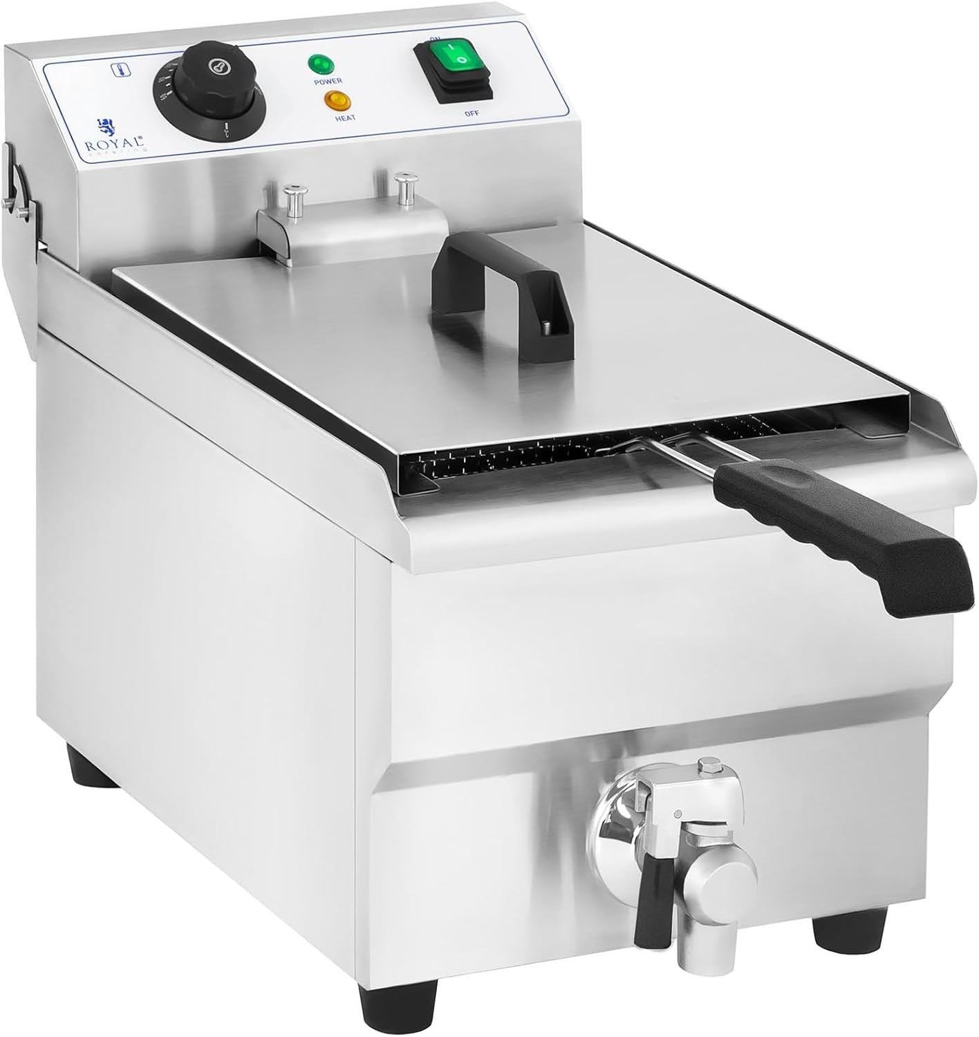 10L Electric Deep Fat Fryer 3000W Stainless Steel With Drain Tap