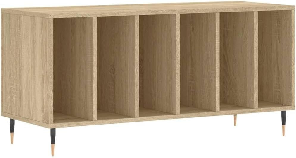 Vinyl Record Cabinet Storage Stand Turntable Media Unit Sonoma Oak