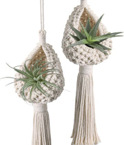 2-Pack Boho Macrame Plant Hangers Cotton Hanging Basket Decor