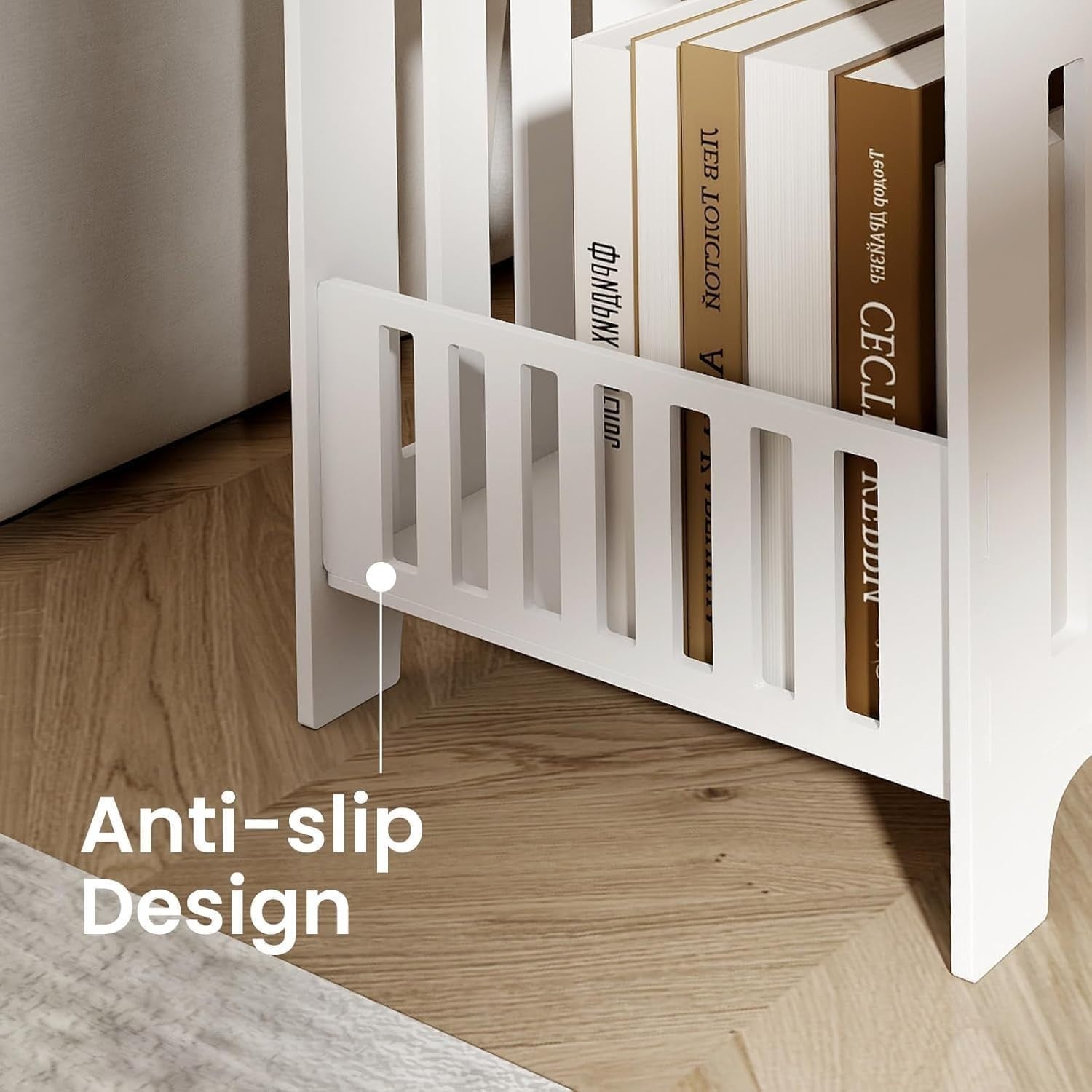 White Small Side Table with Shelf – Compact Bedside/Lamp Stand 34x25x40cm