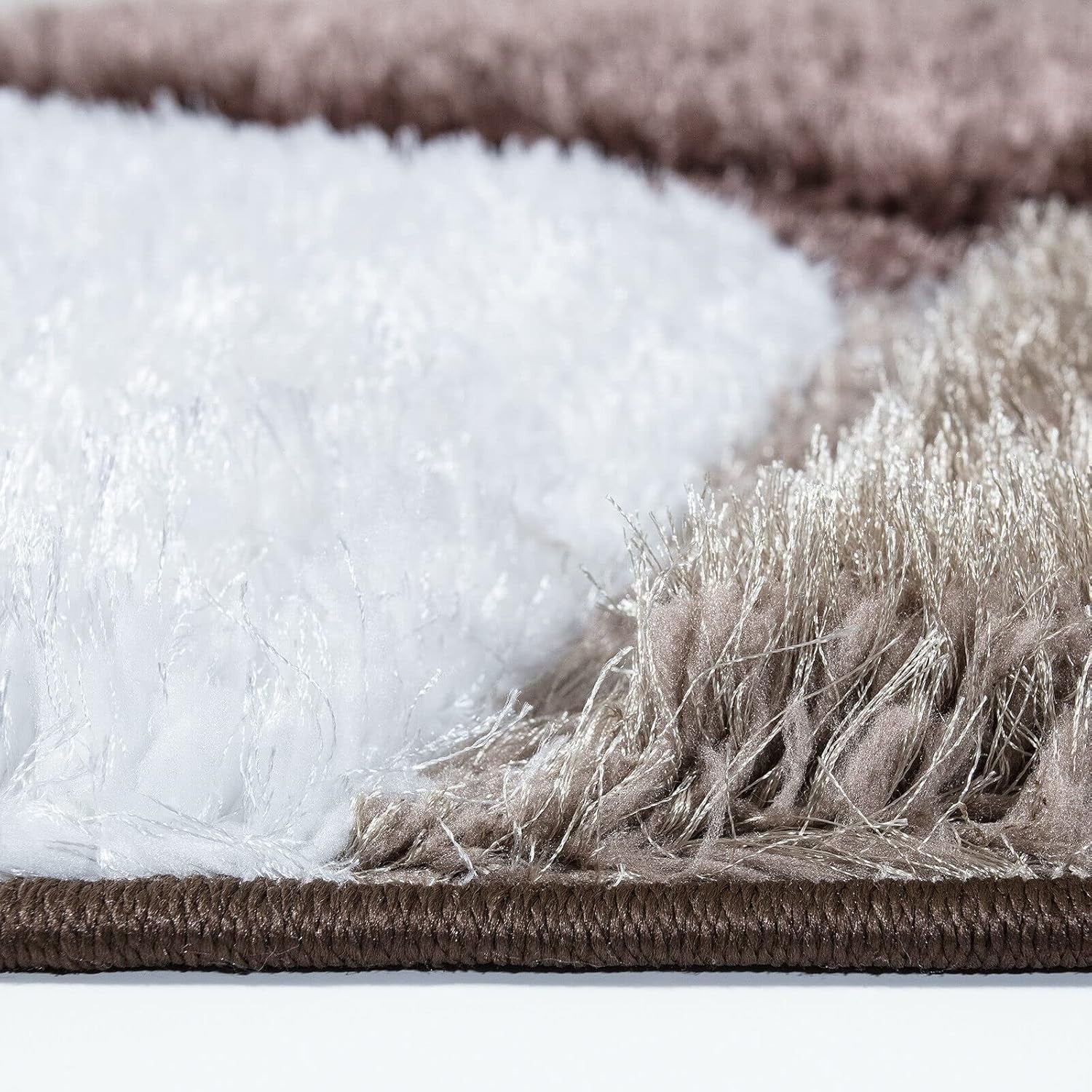 Large Brown Beige Shaggy Area Rug 160x230cm Soft Non Shed Living Room Carpet