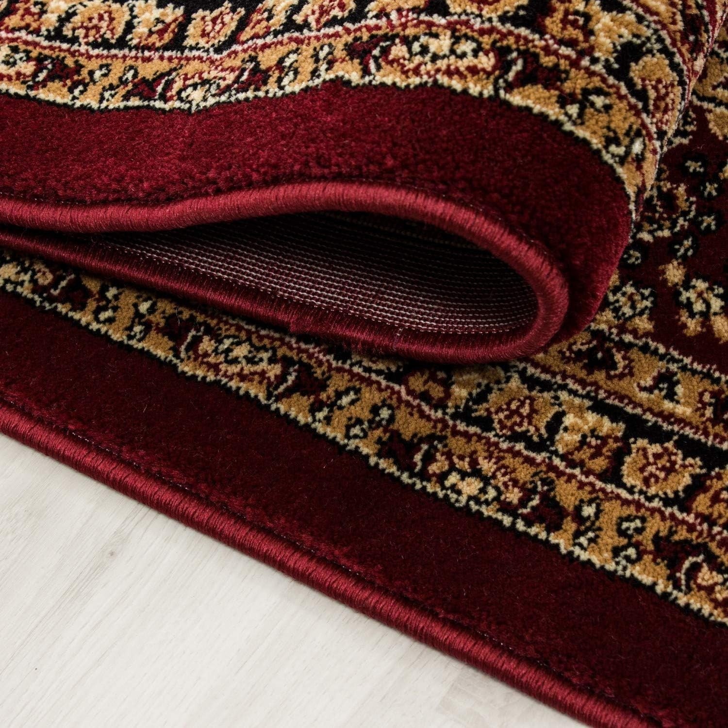 Red Oriental Area Rug 120x170cm Soft Low Pile Floral Living Room Carpet