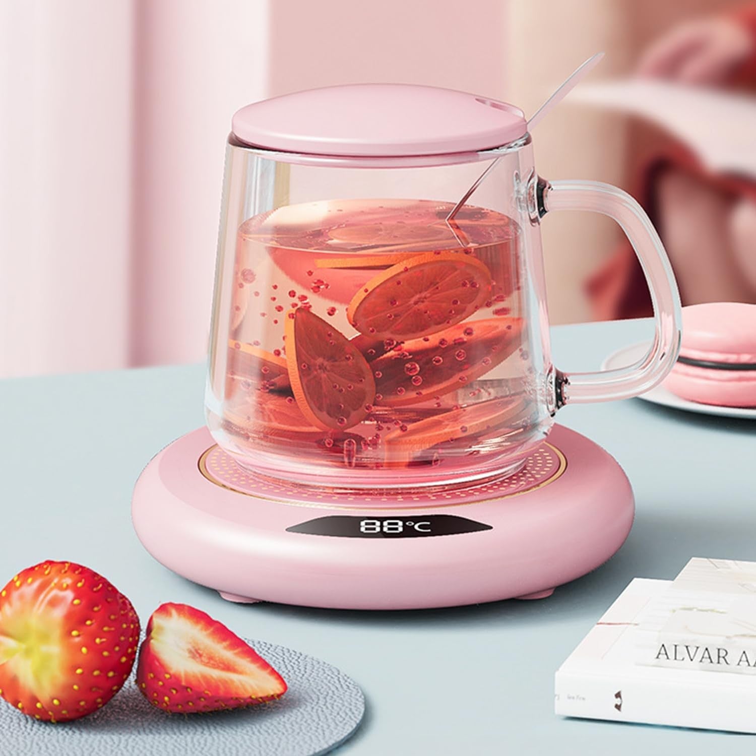 USB Coffee Mug Warmer 3 Temp LED Display Auto Shut Off