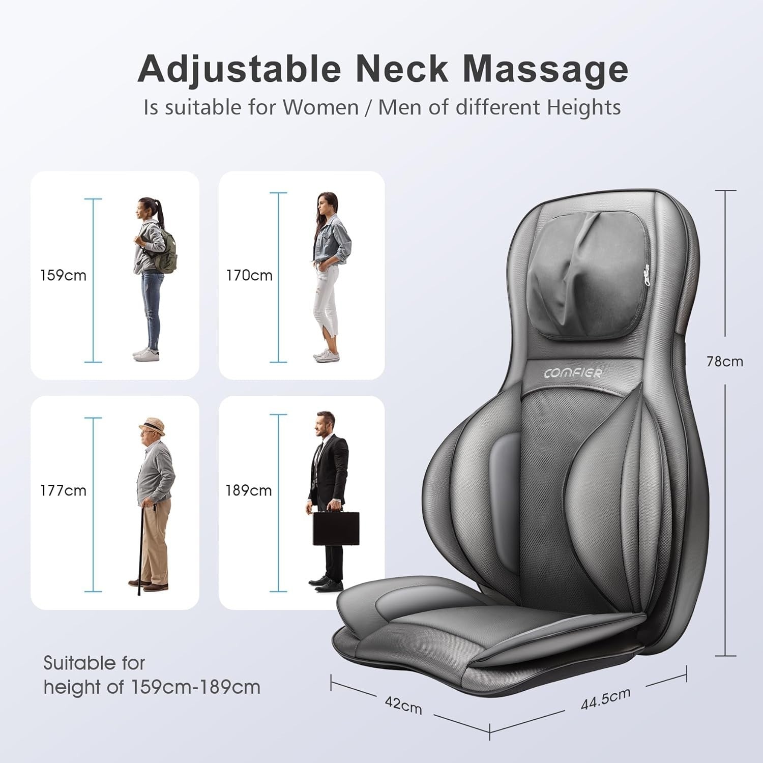 Full Body Heated Shiatsu Massage Chair Pad with Vibration & Compression