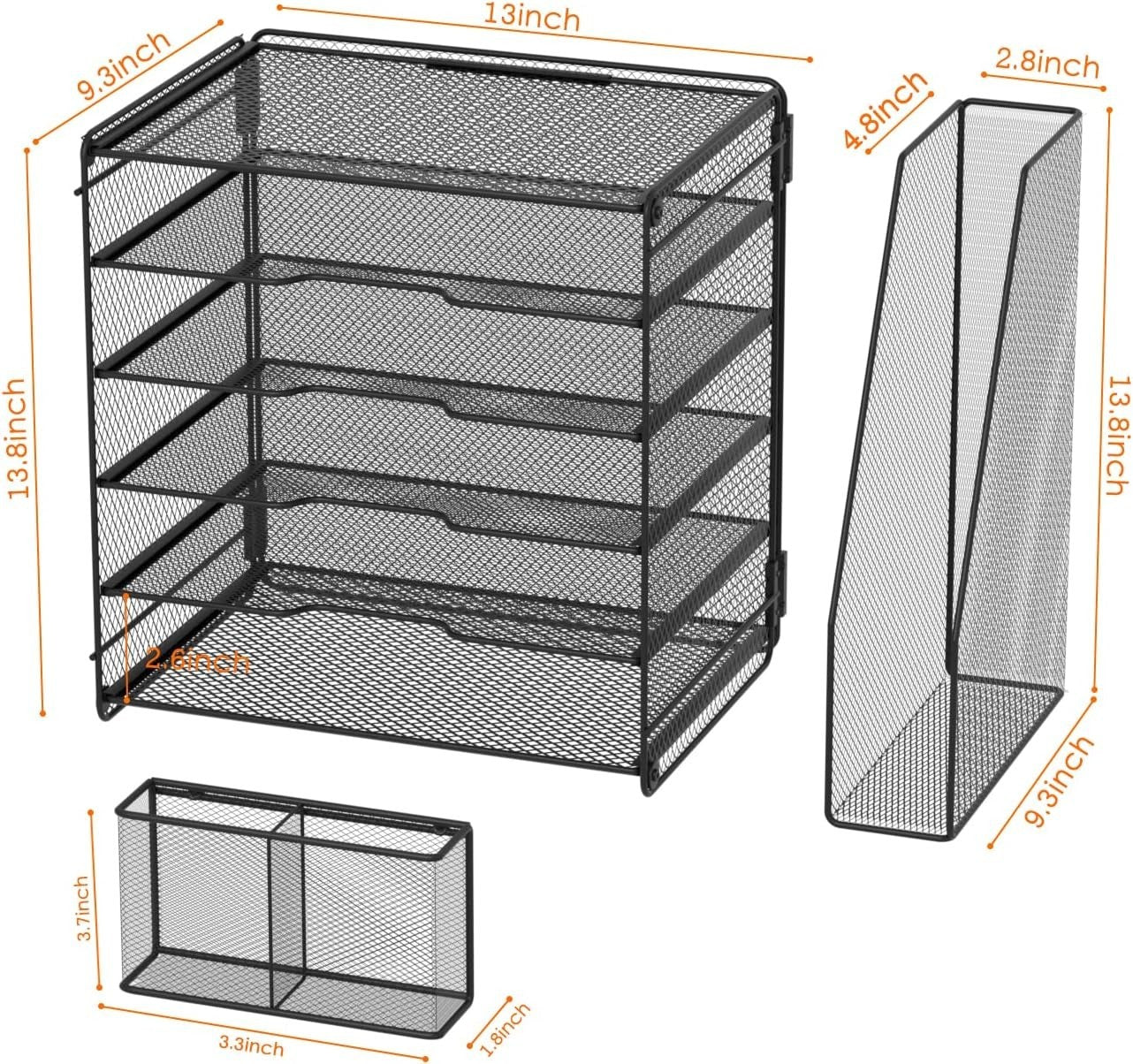 5 Tier Desk Organiser Paper Tray File Holder Magazine Pen Storage