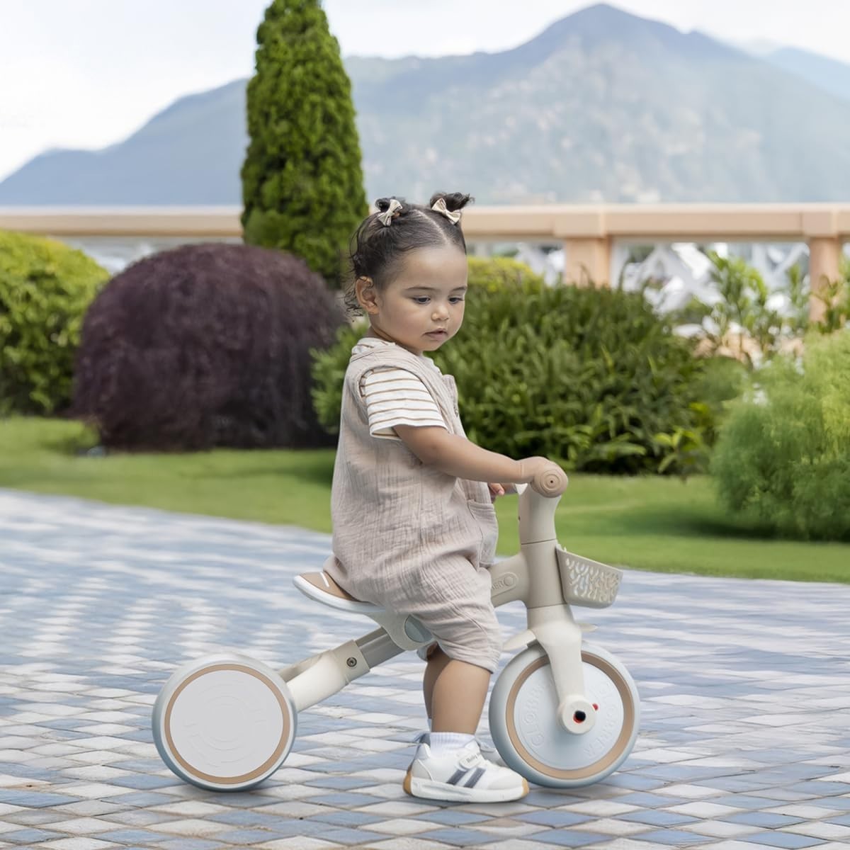 Toddler Ride On Balance Bike 4 Wheel Walker Adjustable Seat 12-36M