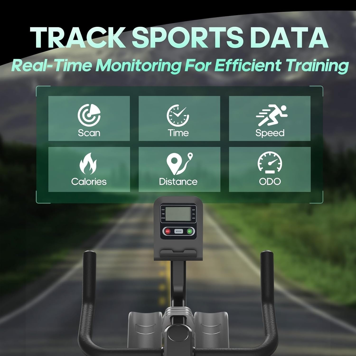 Quiet Magnetic Spin Bike w/ 15kg Flywheel, LCD Monitor, Rack & 400lb Capacity