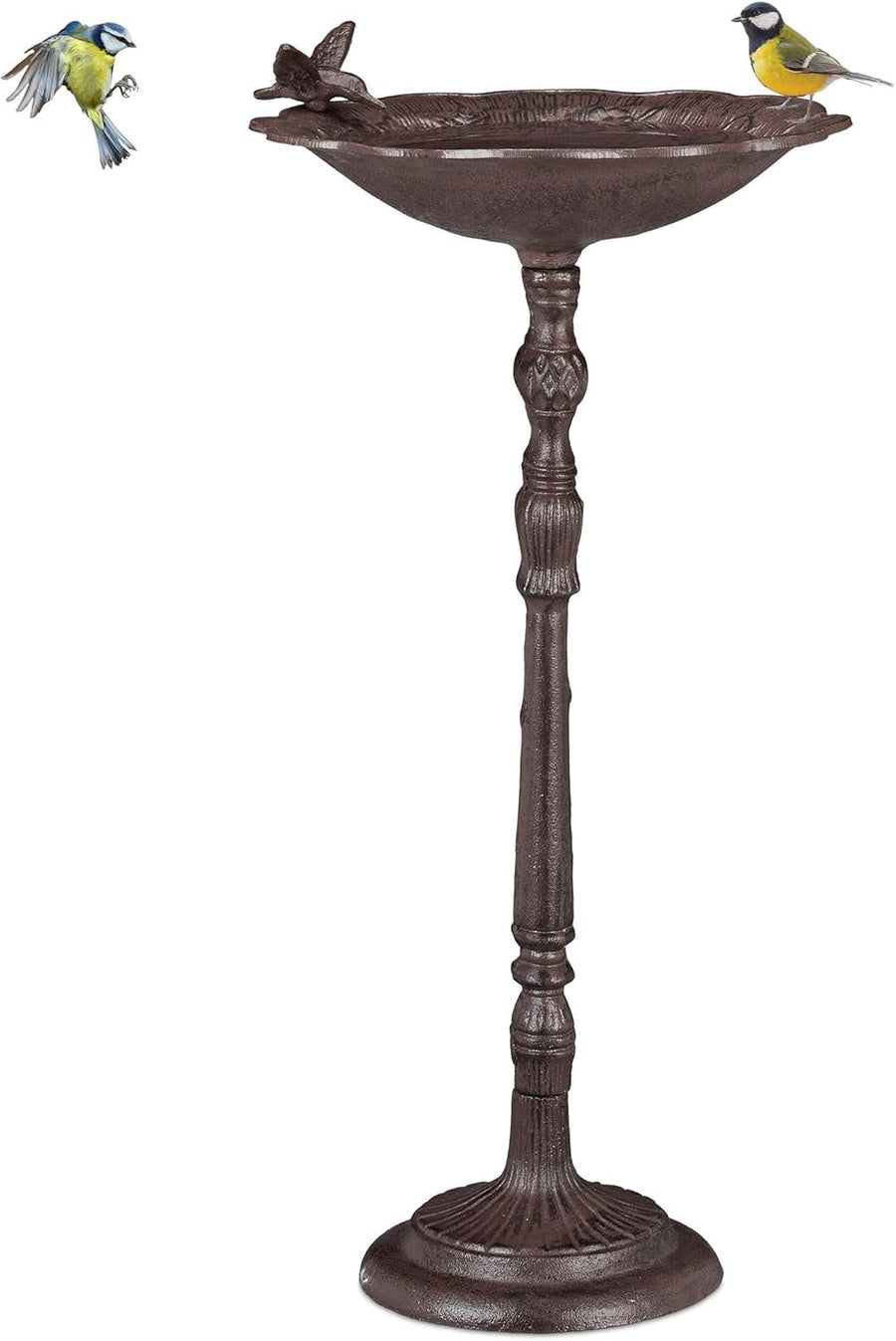 Cast Iron Bird Bath 74cm Stand | Vintage Garden Decor Feeder Outdoor Bowl