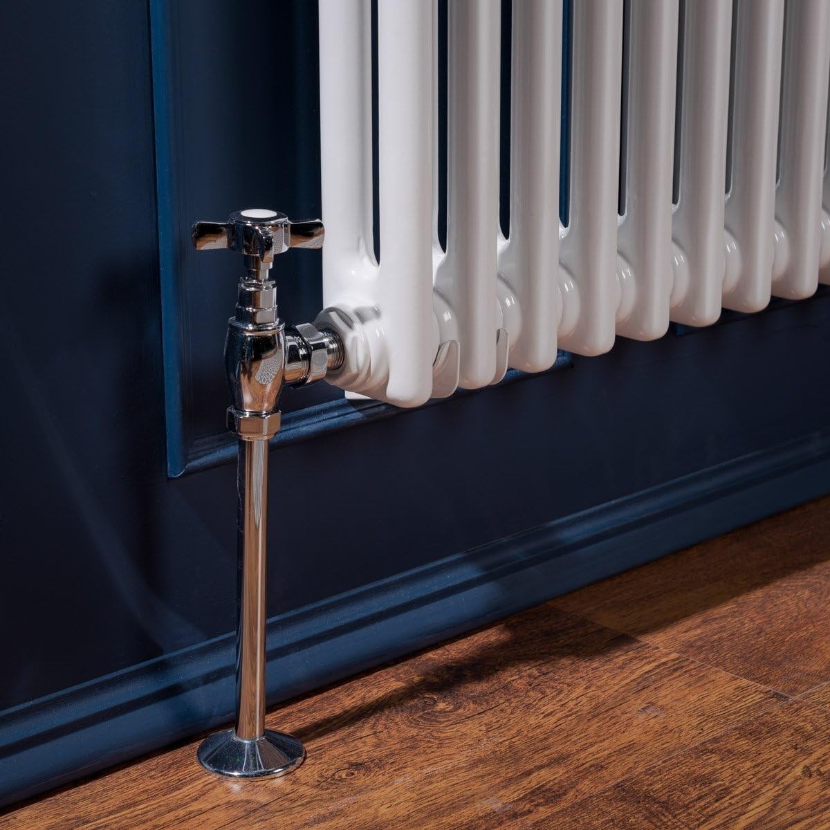 Double Column Horizontal Radiator 600x1010mm White Cast Iron Style