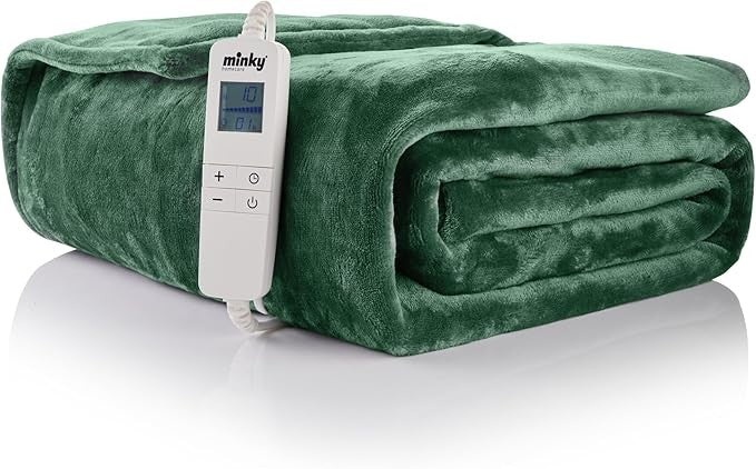 Electric Heated Throw Blanket 180x135cm 10 Heat Settings Washable Green