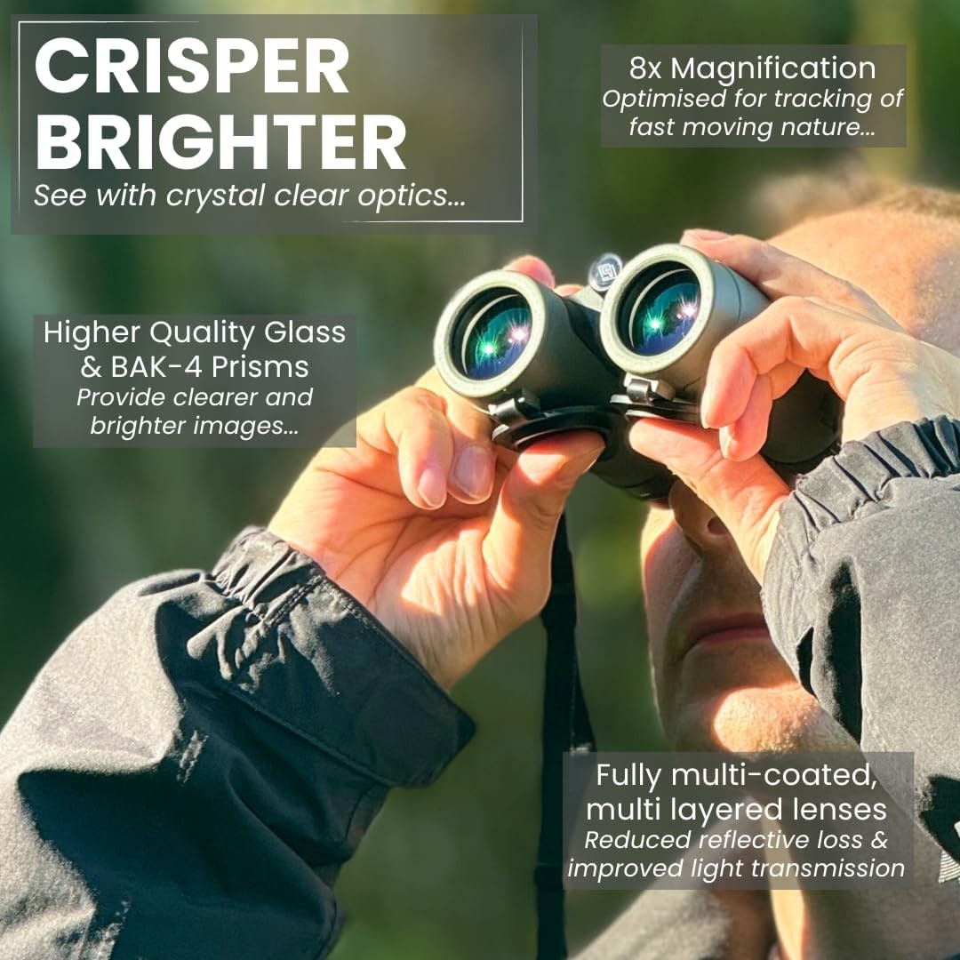 8x32 Compact HD Binoculars Waterproof Lightweight Wide View for Hiking Bird Watc