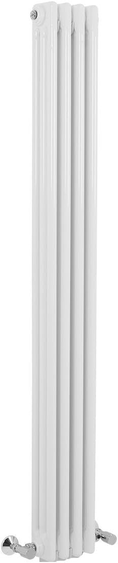 White Triple Column Vertical Radiator 1500x200mm Bathroom Wall Mounted