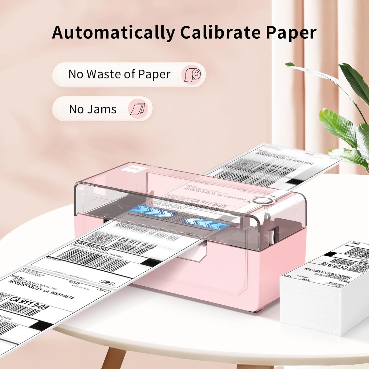 Pink 4x6 Bluetooth Thermal Label Printer, Wireless Shipping, Portable