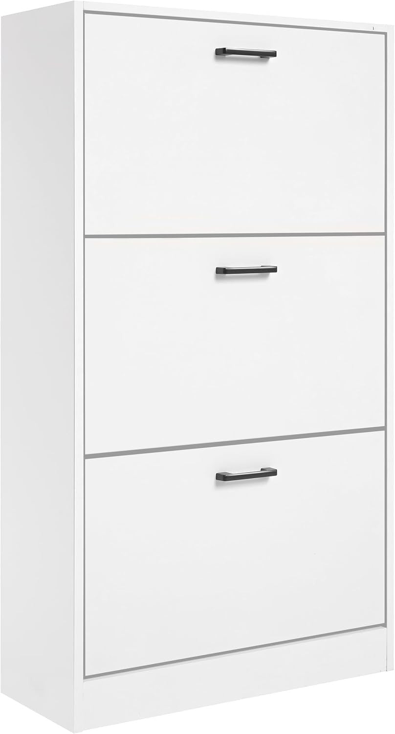 Space-Saving 3 Drawer Shoe Cabinet with Adjustable Shelves & Top Storage