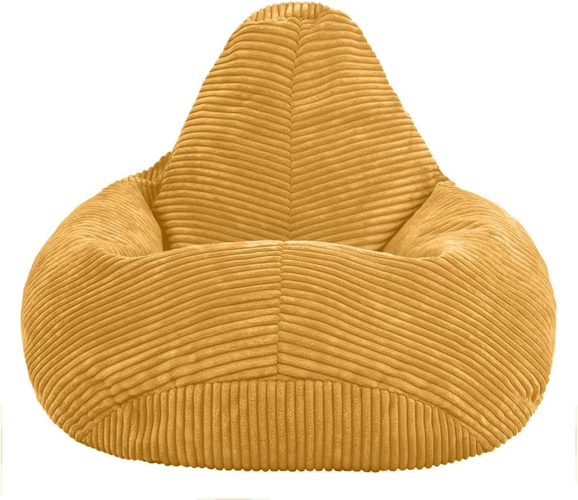 Ochre Yellow Kids Bean Bag Chairs 2 Pack Soft Corduroy Lounge for Reading Gaming