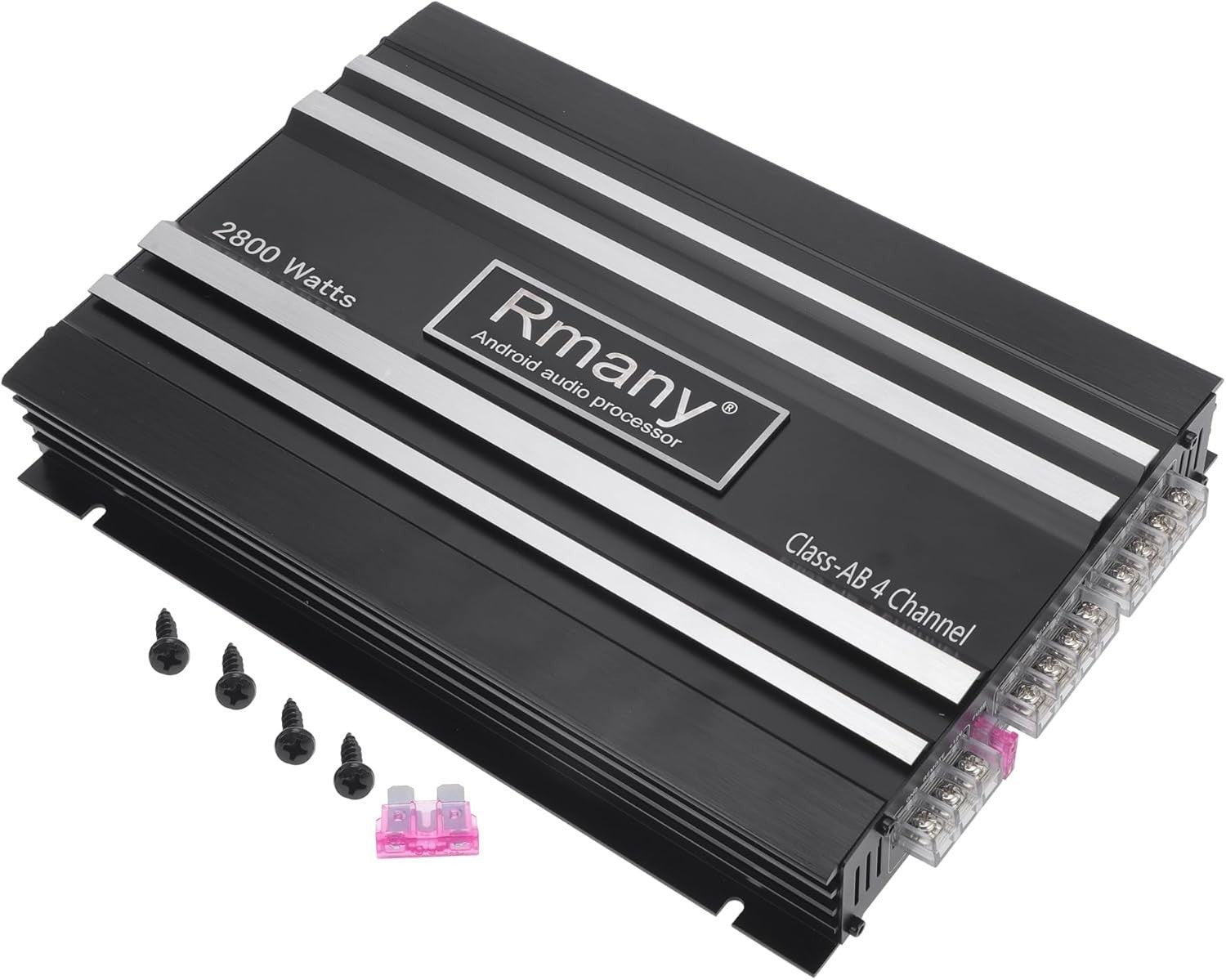 12V 4-Channel Car Amplifier 2800W Stereo Audio High-Power Black